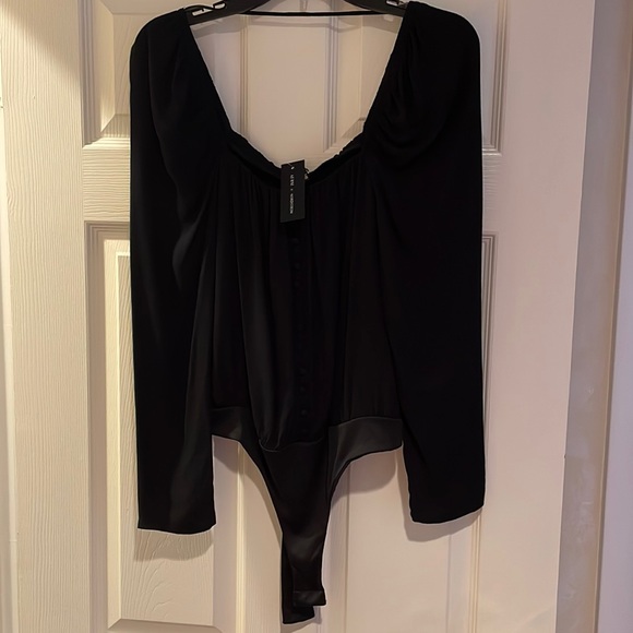 NWOT AFRM x Nordstrom Black Bodysuit in Size Small - Picture 1 of 5